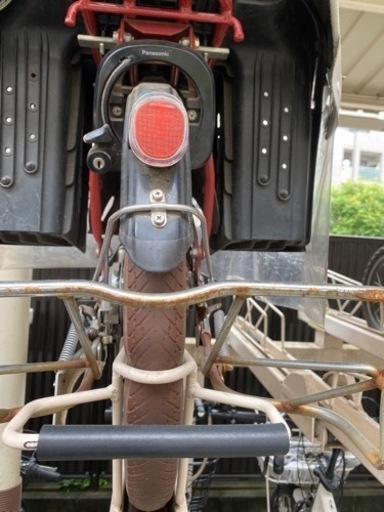 【お取引中】電動自転車　ジャンク　前後チャイルドシートあり　カバー付き