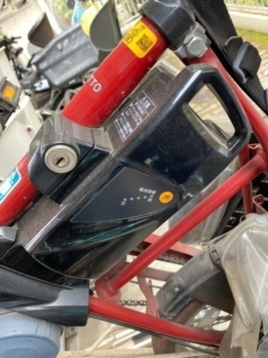 【お取引中】電動自転車　ジャンク　前後チャイルドシートあり　カバー付き