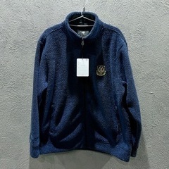 【値下】新品未使用 メンズ フルジップ フリースジャンパー 紺・...