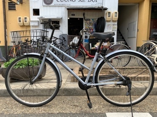 ??　ママチャリ　２６インチ　カギ　付き　青