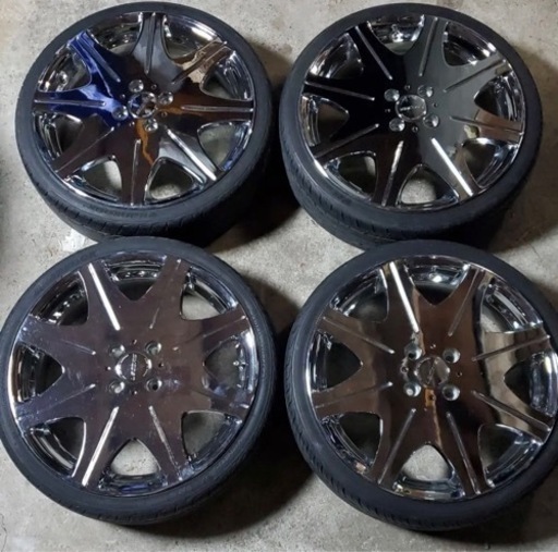 【美品】レグザス 17インチ メッキアルミ 夏タイヤセット