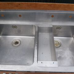 業務用二層シンク/厨房機器・流し台・現状品の画像