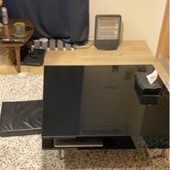 IKEA正方形ローテーブル　ハイグラスブラック95㎝×95