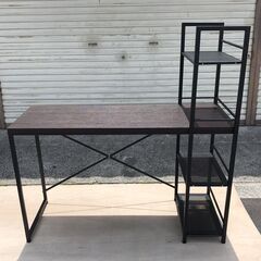 不二貿易 事務机 作業机 パソコンテーブル 収納棚付 幅120c...