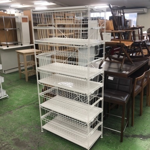 無印良品スチールユニットシェルフ　ワイヤーバスケット付