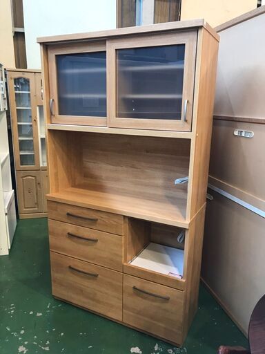 【愛品館八千代店】ニトリ　スライド扉キッチンボード　コパン100KB-LBR2