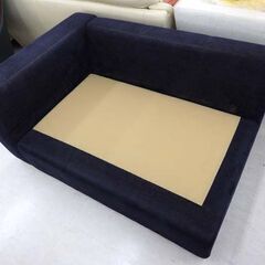 北海道 千歳市/恵庭市 沼田椅子製作所 ソファ blocco/ブロッコ 布地 ネイビー系 片方のみ 家具の画像