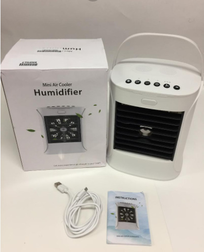 新品未使用 冷風扇 卓上冷風機 ミニエアコンファン 扇風機 パーソナルクーラー スポットエアコン 送風機 卓上 500ML 大容量 強力加湿 USB給電 冷却 夜間ライト 風量 3段階