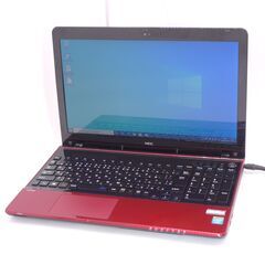 中古良品 新品爆速SSD 15.6型 赤色 ノートパソコン NEC PC-LS150NSR