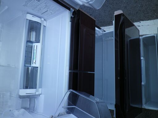引取り歓迎◆　日立　6ドア２017年製　R-XG4800G（XT）　ガラストップ　真空チルド　動作保証付き　有料配達有6
