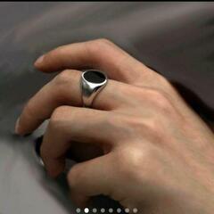 j→→→M17-22番  メンズ オープンリング ☆ オーバルリング テールリング 流行 アメリカ ヨーロッパ トレンド メッキ加工 シルバー ブラック の画像