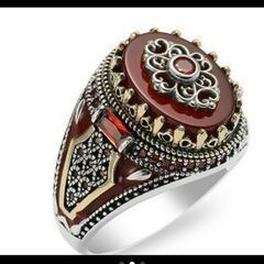 j←←←m17-16☆ メンズアクセサリー☆ 瑪瑙 リング 指輪 レトロリング ヴィンテージ レッド ヨーロッパ USA メンズ アクセサリー ファッション 1の画像