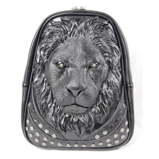 ライオンモチーフ　牛本革　リュックmini