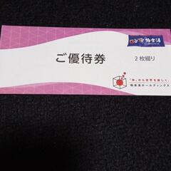 極楽湯　株主優待チケット(2枚+ドリンク券)