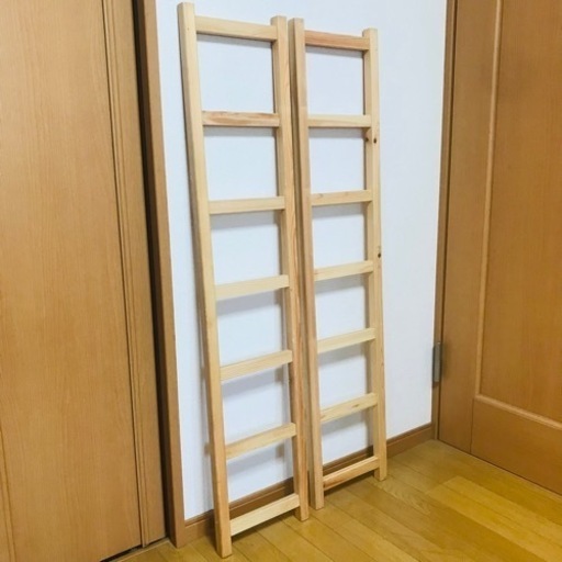 パイン材ユニットシェルフの帆立2本組　高さ120cm