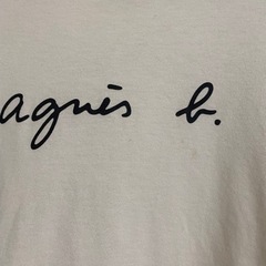 アニエスベー agnes b. シンプル定番ロゴTシャツ　PARIS 正規品　T2サイズレディース　ブランド　夏おしゃれ白Tシャツの画像
