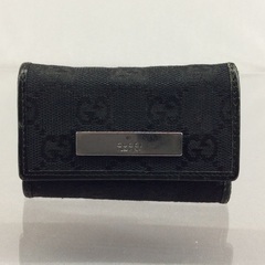 【ジャンク】GUCCI グッチ 黒レザー×キャンバス GG柄 6...
