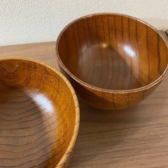 木製のしっかりした汁椀☆２つセット☆無料☆