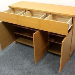 MUJI/無印良品 オーク材 キャビネット リビング サイドボード 幅120