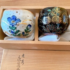 お取引先決定！【未使用品✨】九谷焼 ぐい呑　3点セット❤️九谷永泉　桐箱の画像