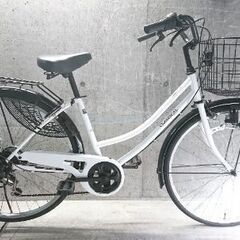 自転車中古 CLASSICAL 外装6段変速 カゴリアキャリア付き 鍵新品