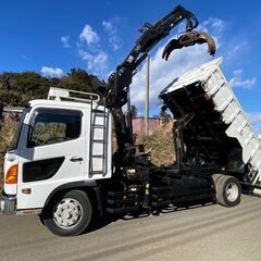 日野 レンジャー GD8JJW ヒアブ付きダンプ 増トンダンプ H19 アタッチメント2個付き 最大積載量3450kg 車検付き 茨城県　T63の画像