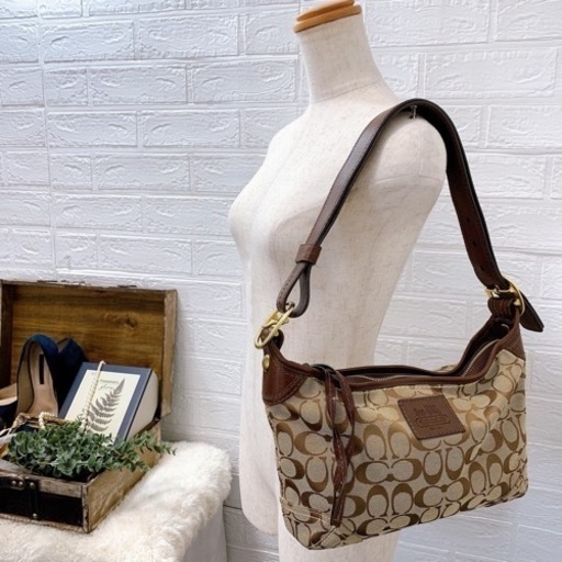 コーチ COACH シグネチャー 2wayショルダーバッグ ベージュ