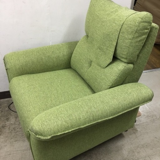 取引場所　南観音　V 2206-316 ニトリ製品　1人掛け電動リクライニングソファ　グリーン　動作確認済み