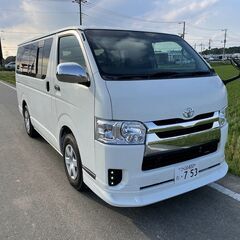 ハイエース４WD,LEDヘッドライト車検5年6月LEDフォグナビ...