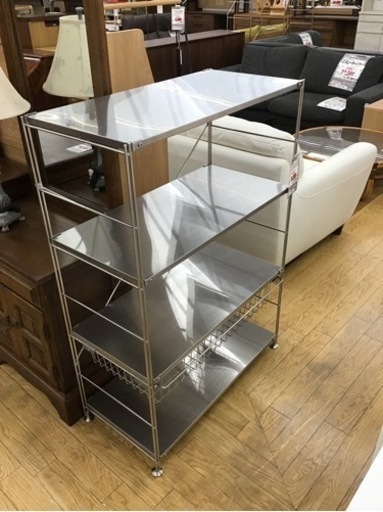 LF-40【ご来店頂ける方限定】無印良品　ステンレスユニットシェルフ　シルバー