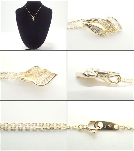 E588 ジュエリーマキ K18 ダイヤ 0.3ct ネックレス 3.7ｇ