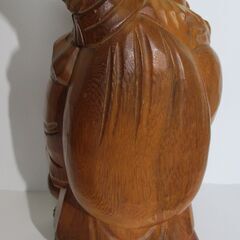 布袋尊 木像 木彫り 置物 高さ約46cm 七福神/縁起/インテリア/布袋様/開運/美術品/工芸品　台座付きの画像