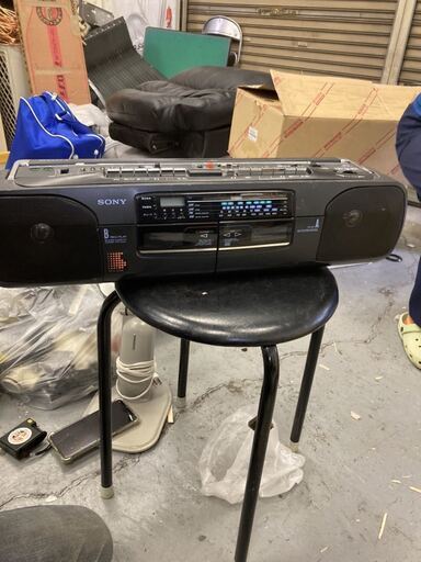 ラジカセ CD 本体のみ ポータブル ステレオ ダブル カセット CFS-w404動作未確認 SONY ソニー CDラジカセ 昭和レトロ