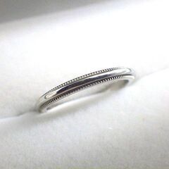 ティファニー / TIFFANY＆Co Pt950 ミルグレイン バンドリング　♯７.５ ２ｍｍ レディース　[4174]