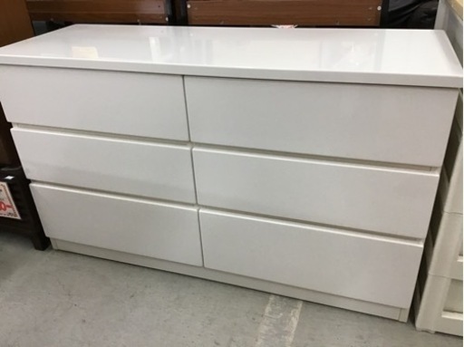 ●販売終了●６段チェスト　ホワイト　中古品