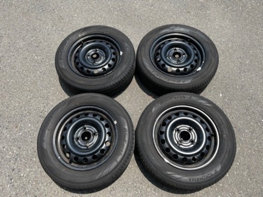 ヨコハマ　中古タイヤ　てっちんホイール付き　Bluearth-a 普通車用　溝有り〜❗️