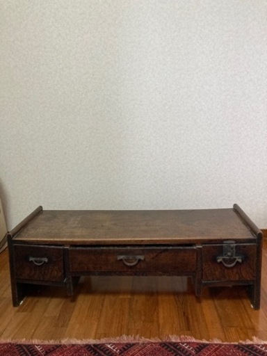 明治期 けやきの文机 骨董品　アンティーク家具
