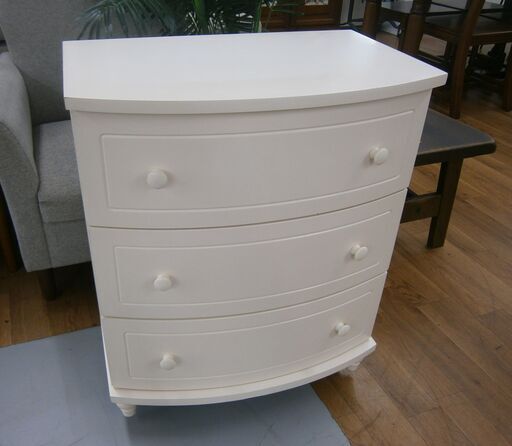 R421 おしゃれサイドチェスト、3段ナイトテーブル、幅60cm 美品