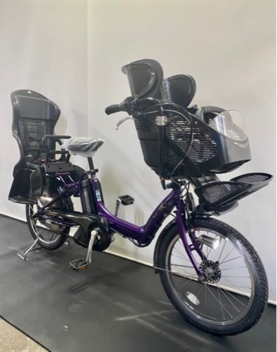 関東全域送料無料 保証付き 電動自転車 ブリヂストン アンジェリーノ 20インチ 3人乗り 8.9ah 紫