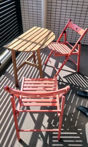 【値下げ】IKEA イケア  屋外用テーブル＆チェアセット（アスクホルメン）