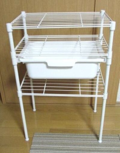 ニトリ　スチールラック　スリム幅45ｃｍ　引出し付き