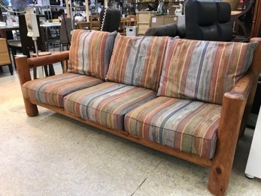 柏木工　ソファ　3人掛け　丸太