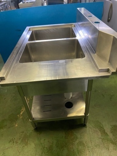 食器洗浄機用2槽シンク　1000x660x800(+150)