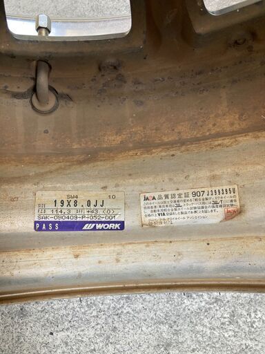 値下げしました?19インチアルミホイール　245/40R19　WORK・ワーク　SCHWERT　シュバート　19×8J　P.C.D　1