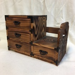 焼杉工芸品　小物入れ　小引き出し　本立て