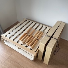 【解体作業済み、搬出ラクラク】すのこベッド　シングル×2の画像