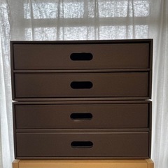 無印良品　段ボール収納ケース横ワイド　A4引き出し2段　2個