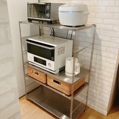 無印良品ステンレスユニットシェルフ ワイド・中【直接引き取り限定】