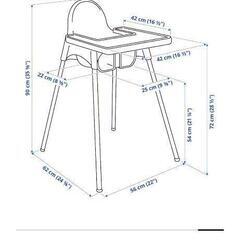IKEA　ANTILOP アンティロープ
ハイチェア トレイ付き, ホワイトの画像