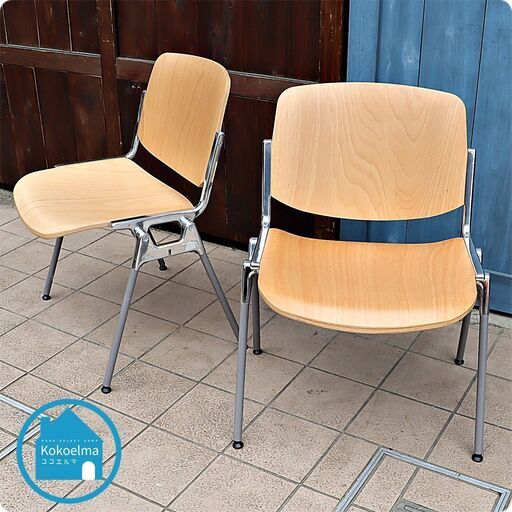 D&DEPARTMENT取扱いイタリアCastelli(カステリ)社のスタッキングチェア2脚セットです。機能性と美しさを兼ね備えた、世界中で愛されているデザイン。やさしく身体に馴染むミーティングチェアCE436